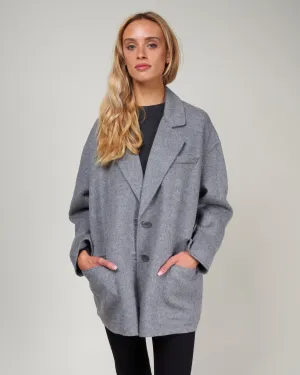 wool angora liam blazer - medium heather grey