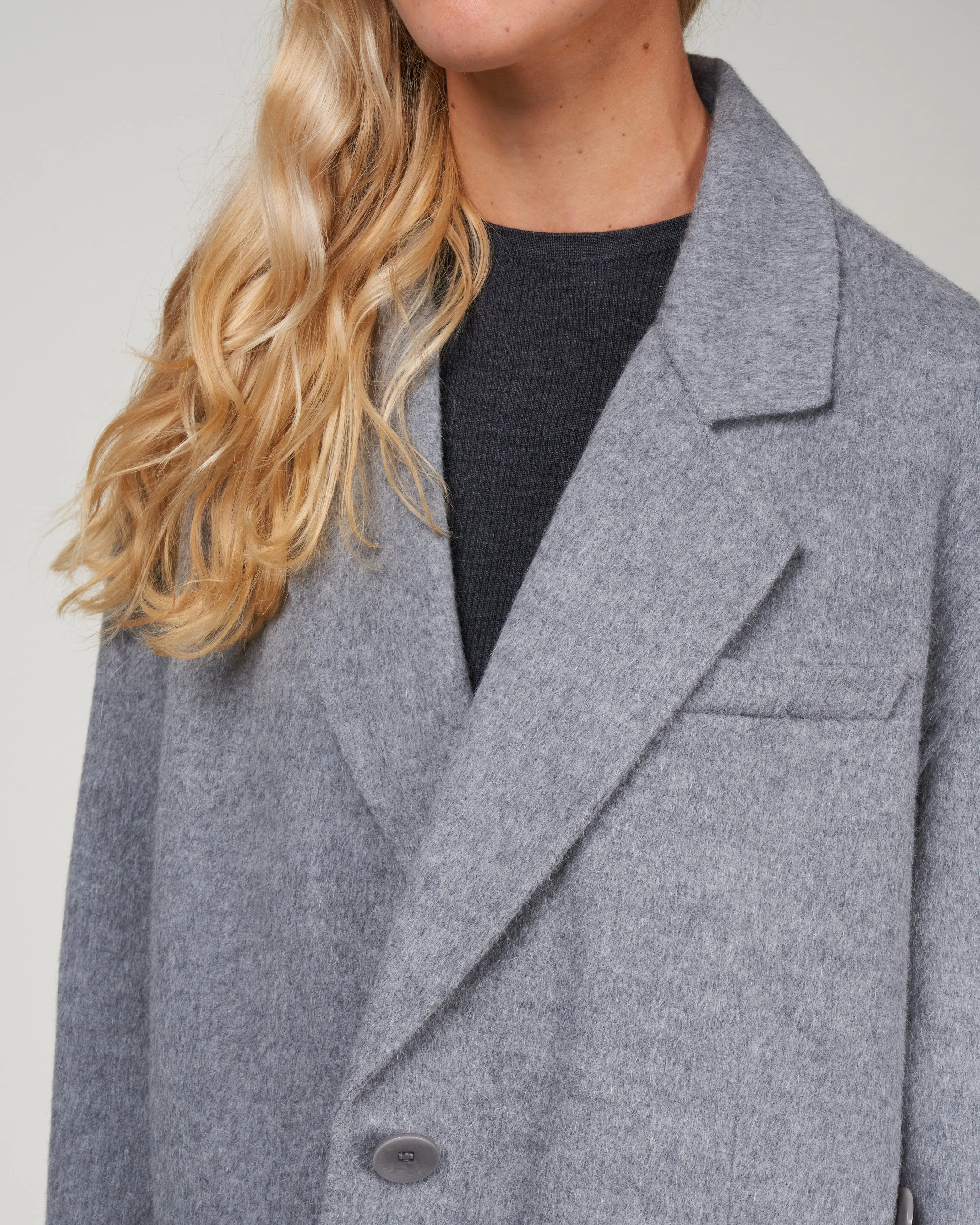 wool angora liam blazer - medium heather grey