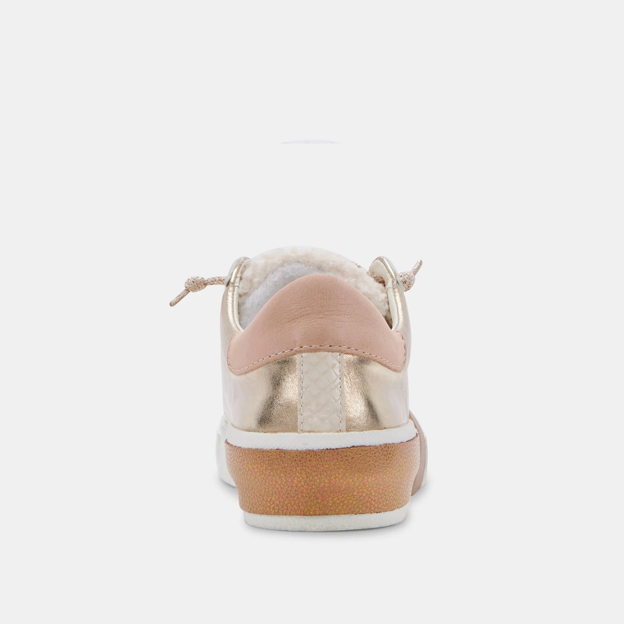 ZINA PLUSH SNEAKERS GOLD LEATHER