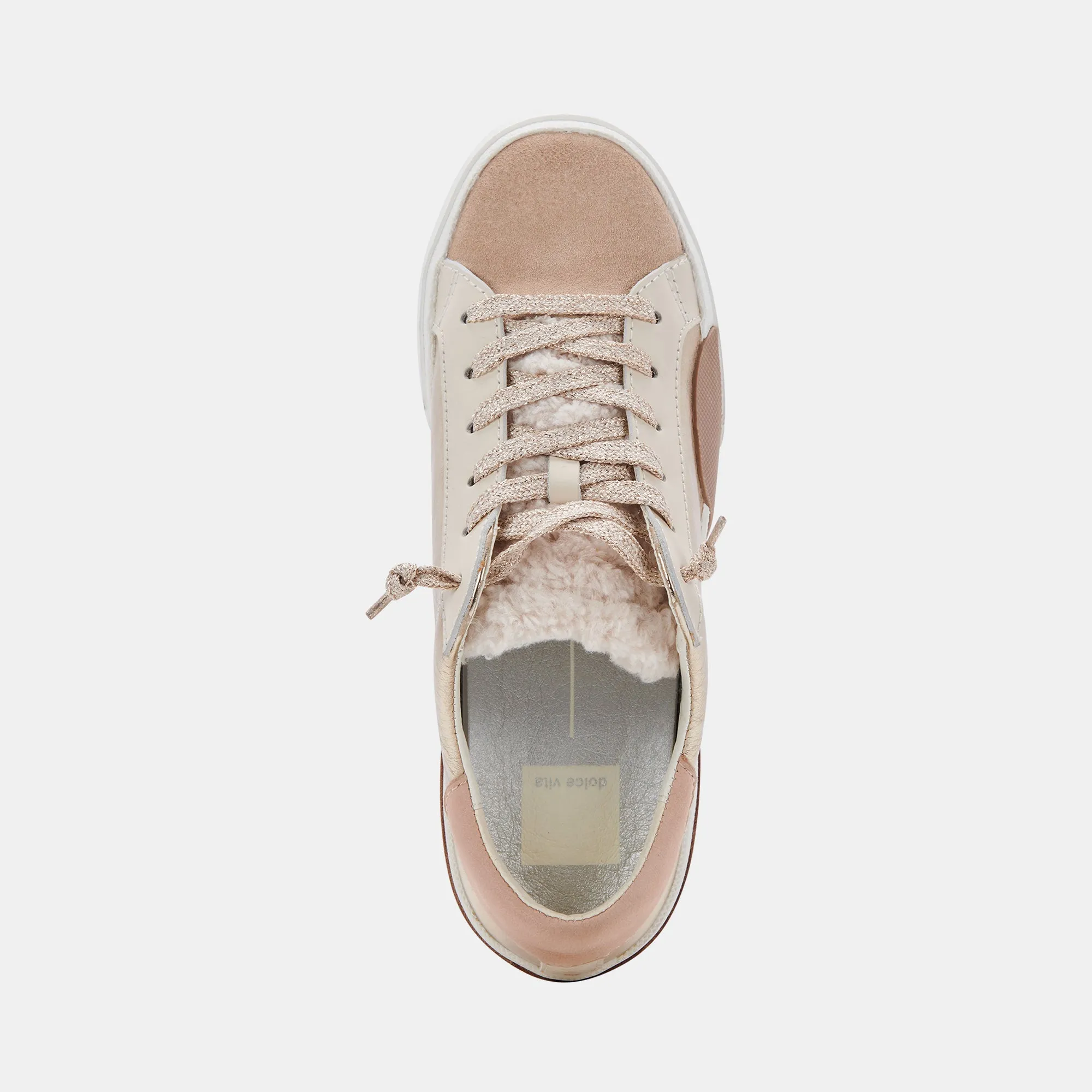 ZINA PLUSH SNEAKERS GOLD LEATHER